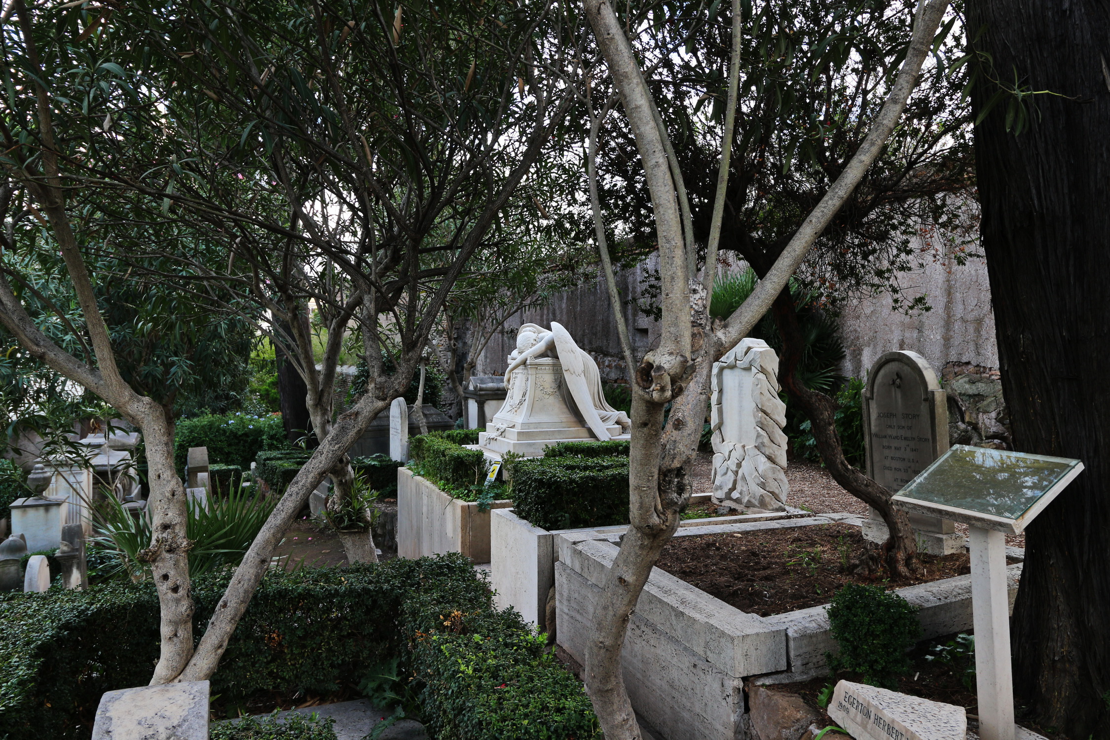 Emily Story's grave in non-Catholic Cemetery Rome