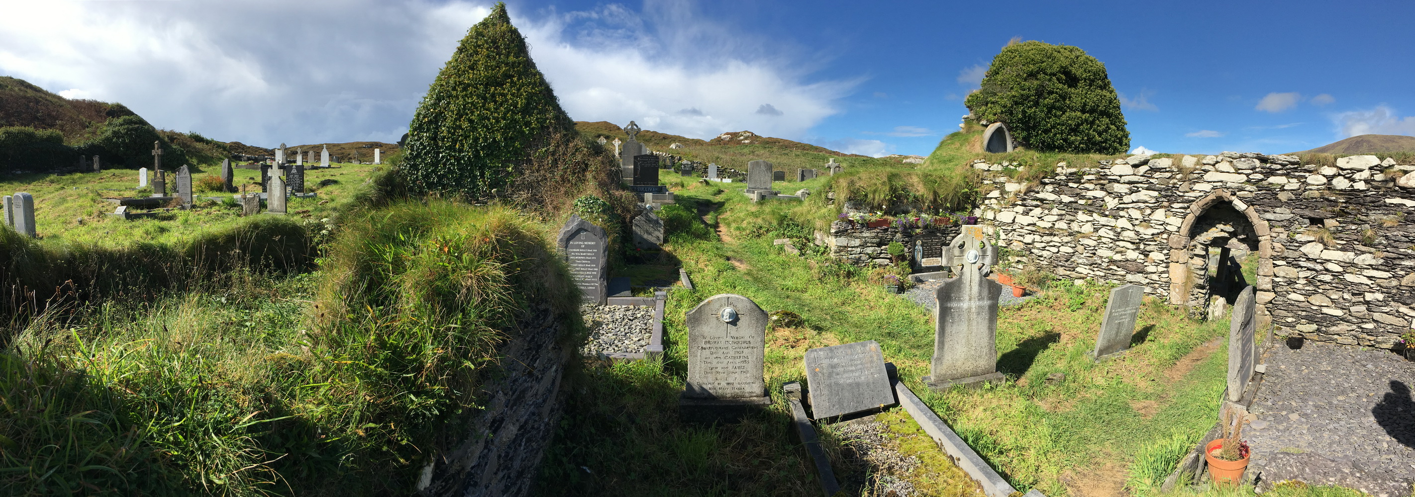 Derrynane Abbey Cemetery in Kerry Ireland