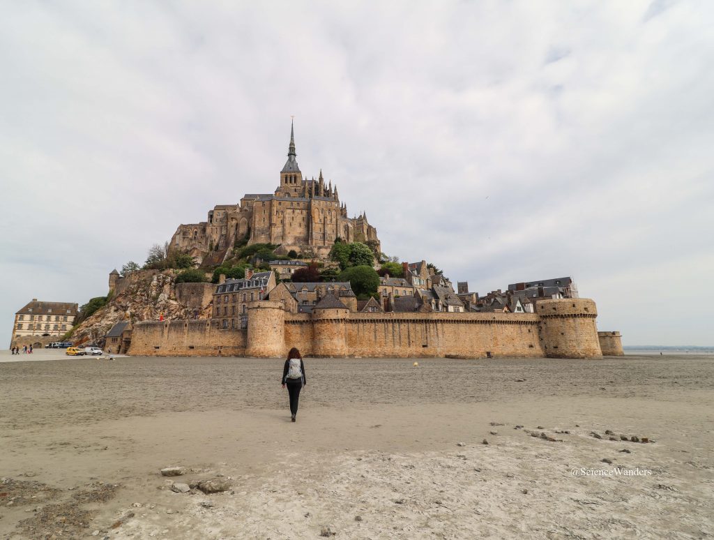 walking up to Mont St Michel